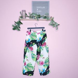 Spenser Jeremy Tropical Floral Butterfly Print Pants